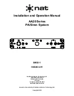 Preview for 1 page of Nat AA20 Series Installation And Operation Manual