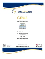 Preview for 1 page of NatComm CRU3 User Manual