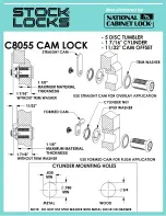 National Cabinet Lock C8055 Dimensional Drawing preview