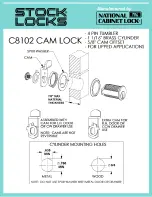 National Cabinet Lock C8102 Dimensional Drawing preview