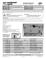 National Cycle Quantum Wash'n'Wipe N30205 Assembly Instructions And Owner'S Manual preview