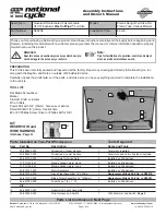 Preview for 1 page of National Cycle Quantum Wash'n'Wipe N30208 Assembly Instructions And Owner'S Manual