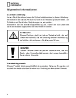 Preview for 2 page of National Geographic 90-67000 Operating Instructions Manual