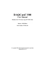 National Instruments Corporation DAQCard-500 User Manual preview