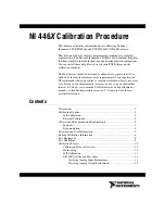 Предварительный просмотр 1 страницы National Instruments 446 Series Calibration Procedure