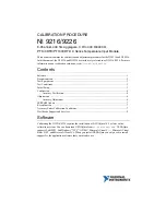 Preview for 1 page of National Instruments 9216 Calibration Procedure