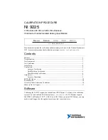 Preview for 1 page of National Instruments 9225 Calibration Procedure