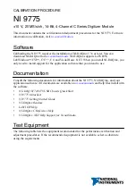 Preview for 1 page of National Instruments 9775 Calibration Procedure