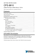 Предварительный просмотр 1 страницы National Instruments CPS-8910 Getting Started Manual