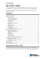 Preview for 2 page of National Instruments CVS-1459 User Manual