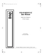 Preview for 1 page of National Instruments DAQ PCI-6110E User Manual