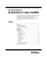 Preview for 1 page of National Instruments FlexDMM PCI-4070 Calibration Procedure