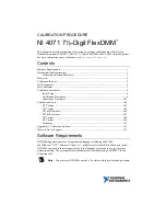 Preview for 1 page of National Instruments FlexDMM PXI-4071 Calibration Procedure