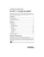 Предварительный просмотр 1 страницы National Instruments FlexDMM PXI-4071 Calibration Procedure