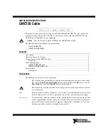 Предварительный просмотр 1 страницы National Instruments GMCT20 Installation Instructions Manual