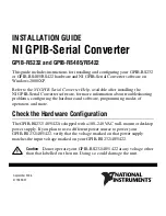 Preview for 1 page of National Instruments GPIB-RS232 Installation Manual