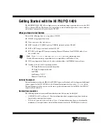 Preview for 1 page of National Instruments IMAQ PXI-1409 Getting Started