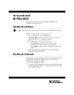 Preview for 1 page of National Instruments Network Adapter NI PXIe-6672 Installation Manual