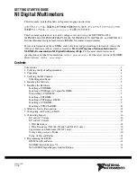 Preview for 1 page of National Instruments NI 4070 Getting Started Manual