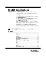 National Instruments NI 5421 s Specifications предпросмотр