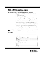 Предварительный просмотр 1 страницы National Instruments NI 5422 Specifications