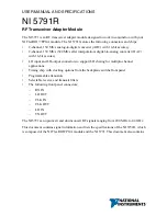 Preview for 1 page of National Instruments NI 5791R User Manual And Specifications