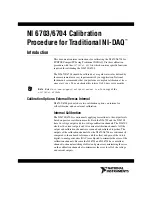 Предварительный просмотр 1 страницы National Instruments NI 6703 Calibration Procedure