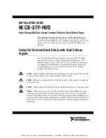 Предварительный просмотр 2 страницы National Instruments NI CB-37F-HVD Installation Manual