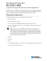 Preview for 1 page of National Instruments NI CVS-1458 Getting Started Manual