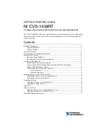 Preview for 1 page of National Instruments NI CVS-1458RT Getting Started Manual