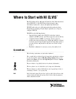 Preview for 1 page of National Instruments NI ELVIS Quick Start Manual