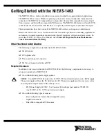 Preview for 1 page of National Instruments NI EVS-1463 Getting Started