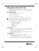 Preview for 1 page of National Instruments NI PCI-1424 Getting Started