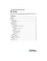 Предварительный просмотр 1 страницы National Instruments NI PCI-5105 Calibration Procedure