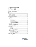 Preview for 1 page of National Instruments NI PXI-5404 Calibration Procedure