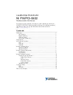 Preview for 1 page of National Instruments NI PXI-5922 Manual