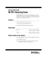 Preview for 1 page of National Instruments NI PXI Carrying Case Installation Manual