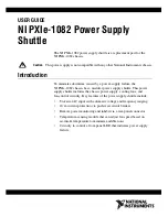 Предварительный просмотр 1 страницы National Instruments NI PXIe-1082 User Manual