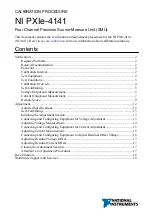 Preview for 1 page of National Instruments NI PXIe-4141 Calibration Procedure