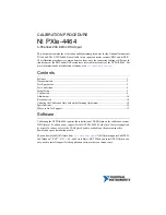 Preview for 1 page of National Instruments NI PXIe-4464 Calibration Procedure