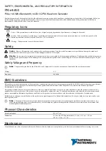 Preview for 1 page of National Instruments NI PXIe-5450 Safety, Environmental, And Regulatory Information