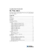 Preview for 1 page of National Instruments NI PXIe-5653 Calibration Procedure