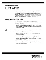 Preview for 1 page of National Instruments NI PXIe-8133 Installation Manual