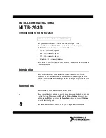 Preview for 1 page of National Instruments NI TB-2630 Installation Instructions Manual