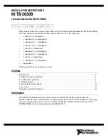 Предварительный просмотр 1 страницы National Instruments NI TB-2630B Installation Instructions Manual