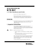 National Instruments NI TB-2637 Installation Instructions Manual предпросмотр