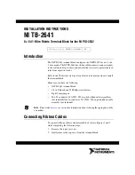 Preview for 1 page of National Instruments NI TB-2641 Installation Instructions Manual