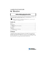 Preview for 1 page of National Instruments NI TB-9214 Calibration Procedure