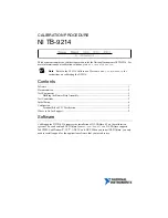 National Instruments NI TB-9214 Calibration Procedure preview