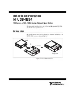 Preview for 1 page of National Instruments NI USB-9264 User Manual And Specifications